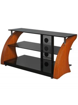 Подставка Akur RAKURS 1500 (черный + тонированное стекло + ольха)