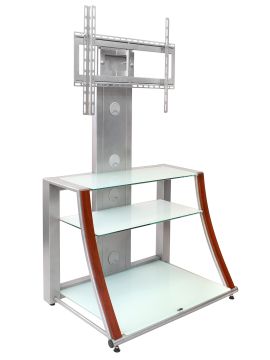 Подставка Akur GORKA MINI (серебро + матовое стекло + миланский орех)