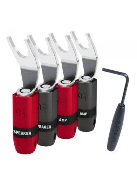 Комплект коннекторов AudioQuest SureGrip 300 - SPADE Silver, 4 шт