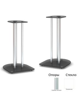 Стойки под акустику MD 203-600 (серебро/прозрачное стекло)